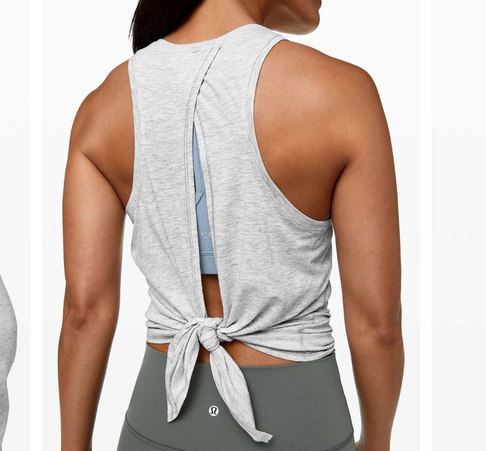Lululemon 4 All Tied Up Tank Heathered Core Ultra Light Grey